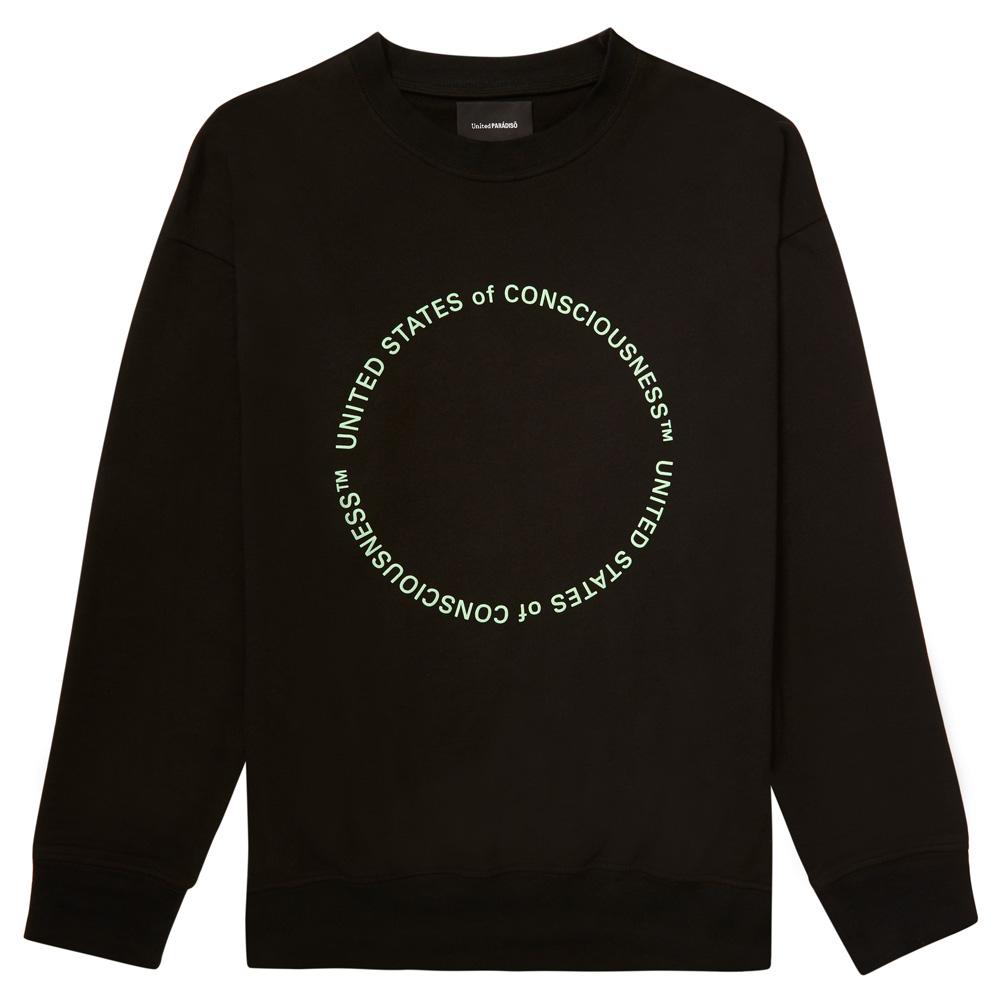 Load image into Gallery viewer, BLACK &#39;UNITED STATES OF CONSCIOUSNESS&#39; ORGANIC SWEATSHIRT