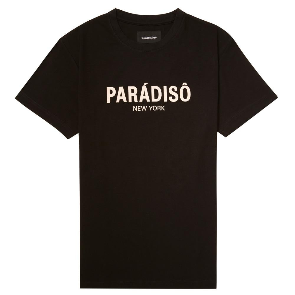 Load image into Gallery viewer, Paradiso Black Logo Short-Sleeved Supima T-Shirt Front