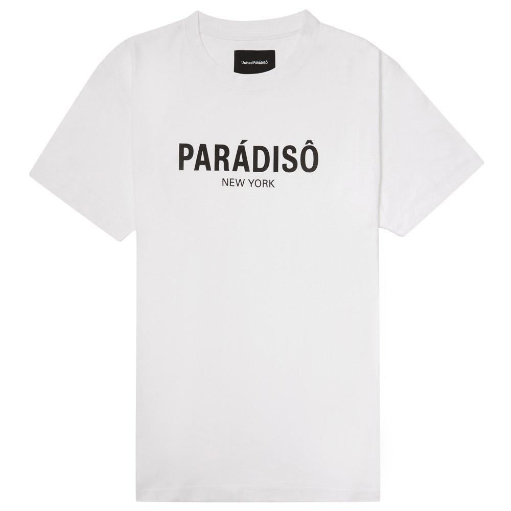 Load image into Gallery viewer, Paradiso White Logo Short-Sleeved Supima T-Shirt Front