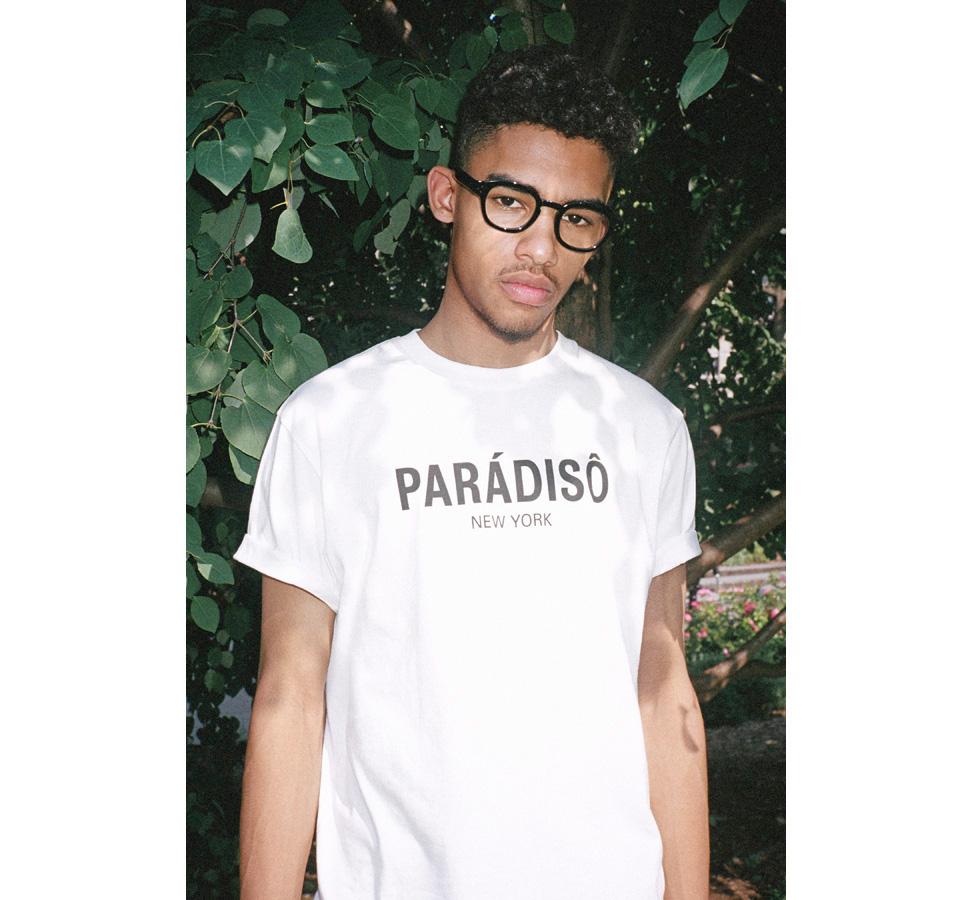 Paradiso White Logo Short-Sleeved Supima T-Shirt