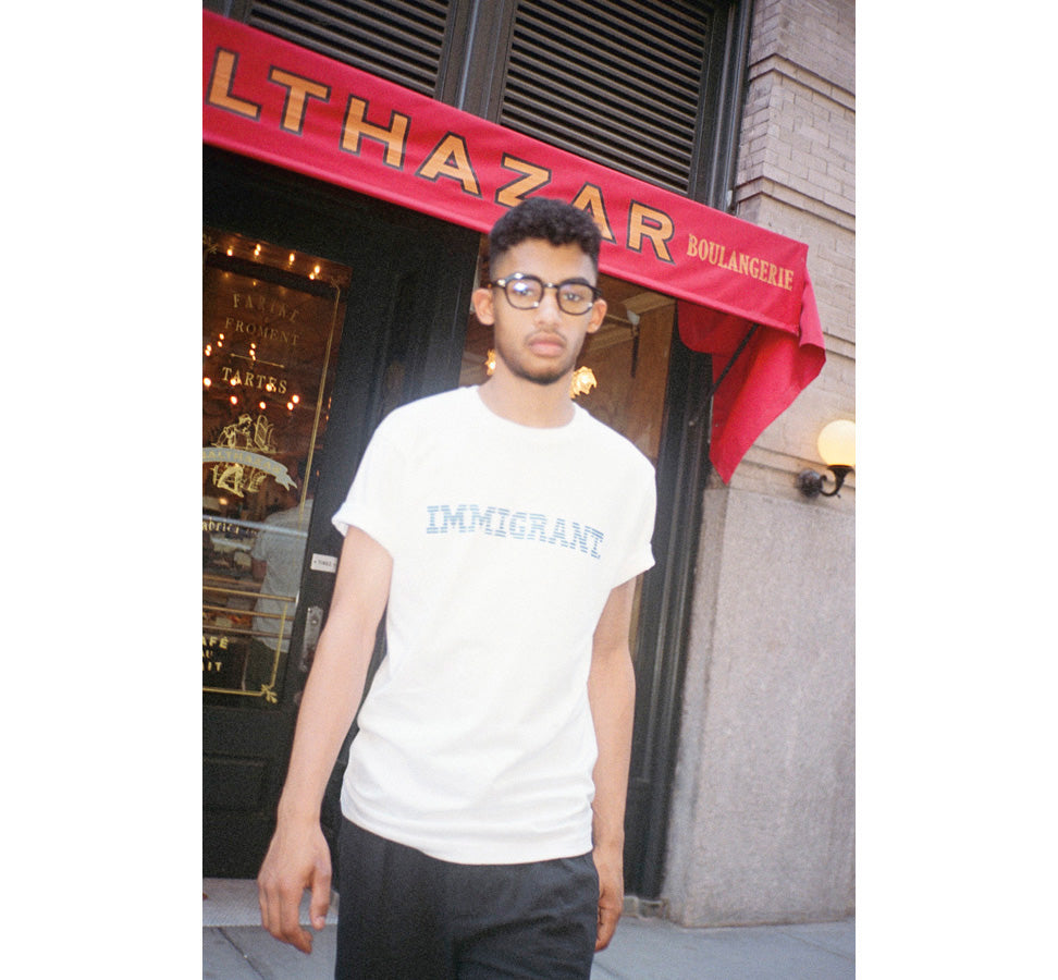Load image into Gallery viewer, WHITE &#39;IMMIGRANT&#39; SUPIMA® T-SHIRT